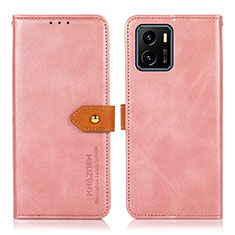 Coque Portefeuille Livre Cuir Etui Clapet N07P pour Vivo iQOO U5x Rose