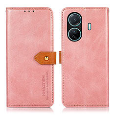 Coque Portefeuille Livre Cuir Etui Clapet N07P pour Vivo T1 Pro 5G Rose