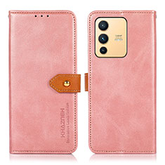 Coque Portefeuille Livre Cuir Etui Clapet N07P pour Vivo V23 5G Rose