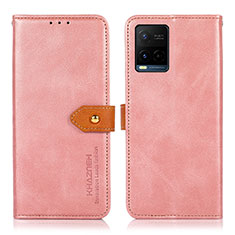 Coque Portefeuille Livre Cuir Etui Clapet N07P pour Vivo Y21 Rose