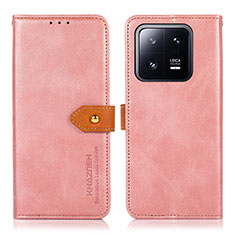 Coque Portefeuille Livre Cuir Etui Clapet N07P pour Xiaomi Mi 13 5G Rose