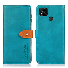 Coque Portefeuille Livre Cuir Etui Clapet N07P pour Xiaomi POCO C3 Cyan