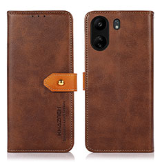 Coque Portefeuille Livre Cuir Etui Clapet N07P pour Xiaomi Poco C65 Marron