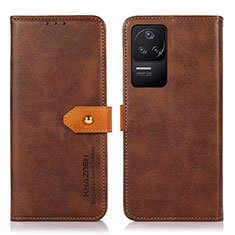 Coque Portefeuille Livre Cuir Etui Clapet N07P pour Xiaomi Poco F4 5G Marron