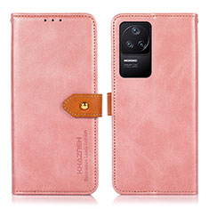 Coque Portefeuille Livre Cuir Etui Clapet N07P pour Xiaomi Poco F4 5G Rose