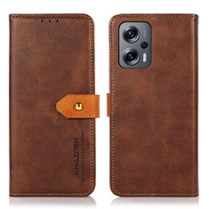 Coque Portefeuille Livre Cuir Etui Clapet N07P pour Xiaomi Poco F5 5G Marron