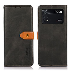 Coque Portefeuille Livre Cuir Etui Clapet N07P pour Xiaomi Poco M4 Pro 4G Noir