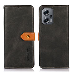 Coque Portefeuille Livre Cuir Etui Clapet N07P pour Xiaomi Redmi Note 11T Pro+ Plus 5G Noir