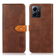 Coque Portefeuille Livre Cuir Etui Clapet N07P pour Xiaomi Redmi Note 12 4G Marron