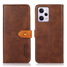 Coque Portefeuille Livre Cuir Etui Clapet N07P pour Xiaomi Redmi Note 12 Explorer Marron