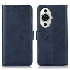 Coque Portefeuille Livre Cuir Etui Clapet N08P pour Huawei Nova 11 Bleu