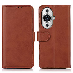 Coque Portefeuille Livre Cuir Etui Clapet N08P pour Huawei Nova 11 Marron