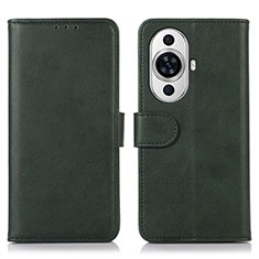 Coque Portefeuille Livre Cuir Etui Clapet N08P pour Huawei Nova 11 Pro Vert