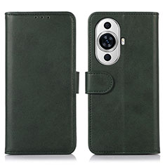 Coque Portefeuille Livre Cuir Etui Clapet N08P pour Huawei Nova 11 Vert