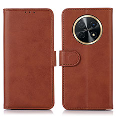 Coque Portefeuille Livre Cuir Etui Clapet N08P pour Huawei Nova Y91 Marron