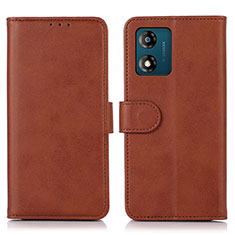 Coque Portefeuille Livre Cuir Etui Clapet N08P pour Motorola Moto E13 Marron