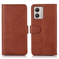 Coque Portefeuille Livre Cuir Etui Clapet N08P pour Motorola Moto G53 5G Marron