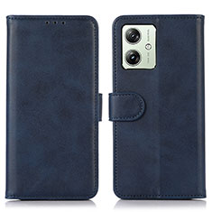 Coque Portefeuille Livre Cuir Etui Clapet N08P pour Motorola Moto G54 5G Bleu