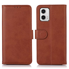 Coque Portefeuille Livre Cuir Etui Clapet N08P pour Motorola Moto G73 5G Marron