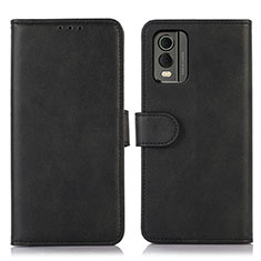 Coque Portefeuille Livre Cuir Etui Clapet N08P pour Nokia C210 Noir