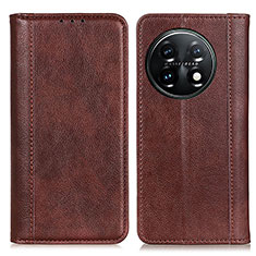 Coque Portefeuille Livre Cuir Etui Clapet N08P pour OnePlus 11 5G Marron