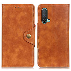 Coque Portefeuille Livre Cuir Etui Clapet N08P pour OnePlus Nord CE 5G Marron