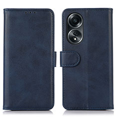 Coque Portefeuille Livre Cuir Etui Clapet N08P pour Oppo A18 Bleu