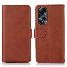 Coque Portefeuille Livre Cuir Etui Clapet N08P pour Oppo A38 Marron