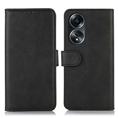 Coque Portefeuille Livre Cuir Etui Clapet N08P pour Oppo A38 Noir