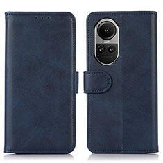 Coque Portefeuille Livre Cuir Etui Clapet N08P pour Oppo Reno10 5G Bleu