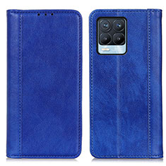 Coque Portefeuille Livre Cuir Etui Clapet N08P pour Realme 8 4G Bleu