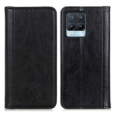 Coque Portefeuille Livre Cuir Etui Clapet N08P pour Realme 8 4G Noir