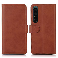 Coque Portefeuille Livre Cuir Etui Clapet N08P pour Sony Xperia 1 IV SO-51C Marron