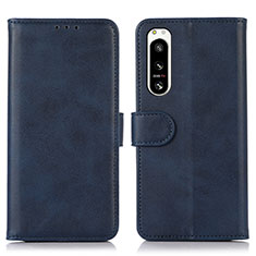 Coque Portefeuille Livre Cuir Etui Clapet N08P pour Sony Xperia 5 IV Bleu