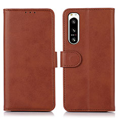 Coque Portefeuille Livre Cuir Etui Clapet N08P pour Sony Xperia 5 IV Marron