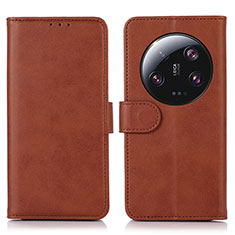 Coque Portefeuille Livre Cuir Etui Clapet N08P pour Xiaomi Mi 13 Ultra 5G Marron