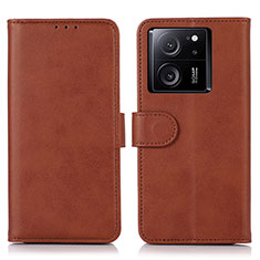 Coque Portefeuille Livre Cuir Etui Clapet N08P pour Xiaomi Mi 13T Pro 5G Marron