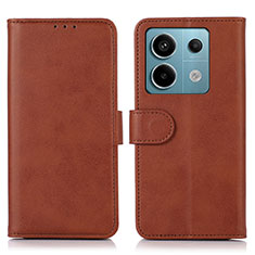 Coque Portefeuille Livre Cuir Etui Clapet N08P pour Xiaomi Redmi Note 13 Pro 5G Marron