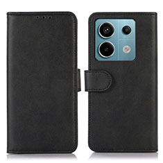 Coque Portefeuille Livre Cuir Etui Clapet N08P pour Xiaomi Redmi Note 13 Pro 5G Noir