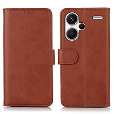 Coque Portefeuille Livre Cuir Etui Clapet N08P pour Xiaomi Redmi Note 13 Pro+ Plus 5G Marron