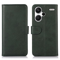 Coque Portefeuille Livre Cuir Etui Clapet N08P pour Xiaomi Redmi Note 13 Pro+ Plus 5G Vert