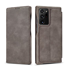 Coque Portefeuille Livre Cuir Etui Clapet N09 pour Samsung Galaxy Note 20 Ultra 5G Gris