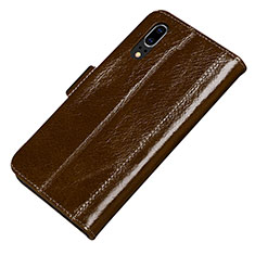 Coque Portefeuille Livre Cuir Etui Clapet P01 pour Huawei P20 Marron