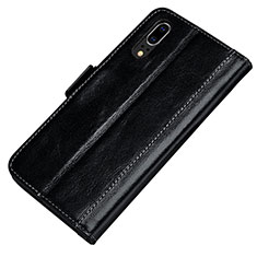 Coque Portefeuille Livre Cuir Etui Clapet P01 pour Huawei P20 Noir