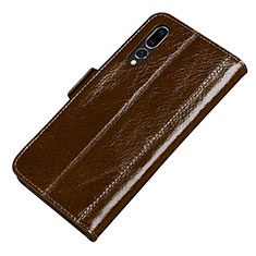 Coque Portefeuille Livre Cuir Etui Clapet P01 pour Huawei P20 Pro Marron