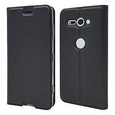 Coque Portefeuille Livre Cuir Etui Clapet P01 pour Sony Xperia XZ2 Compact Noir