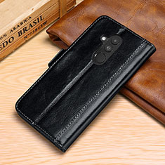 Coque Portefeuille Livre Cuir Etui Clapet P02 pour Huawei Mate 20 Lite Noir