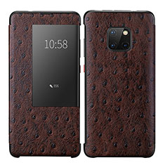 Coque Portefeuille Livre Cuir Etui Clapet P02 pour Huawei Mate 20 Pro Marron