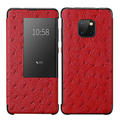 Coque Portefeuille Livre Cuir Etui Clapet P02 pour Huawei Mate 20 Pro Rouge