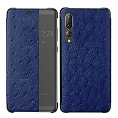 Coque Portefeuille Livre Cuir Etui Clapet P02 pour Huawei P20 Pro Bleu